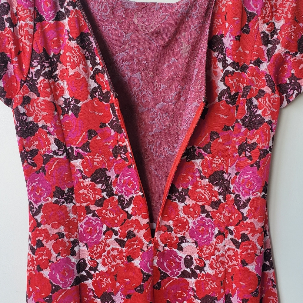 NWT St. John Floral Short Sleeve Dress - Picture 13 of 16